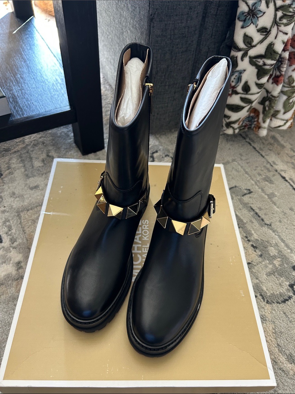 Michael Kors Leather Mid-Calf Boots